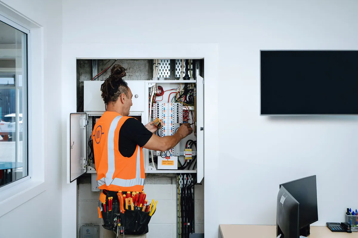 Modern commercial office with professional electrical installation